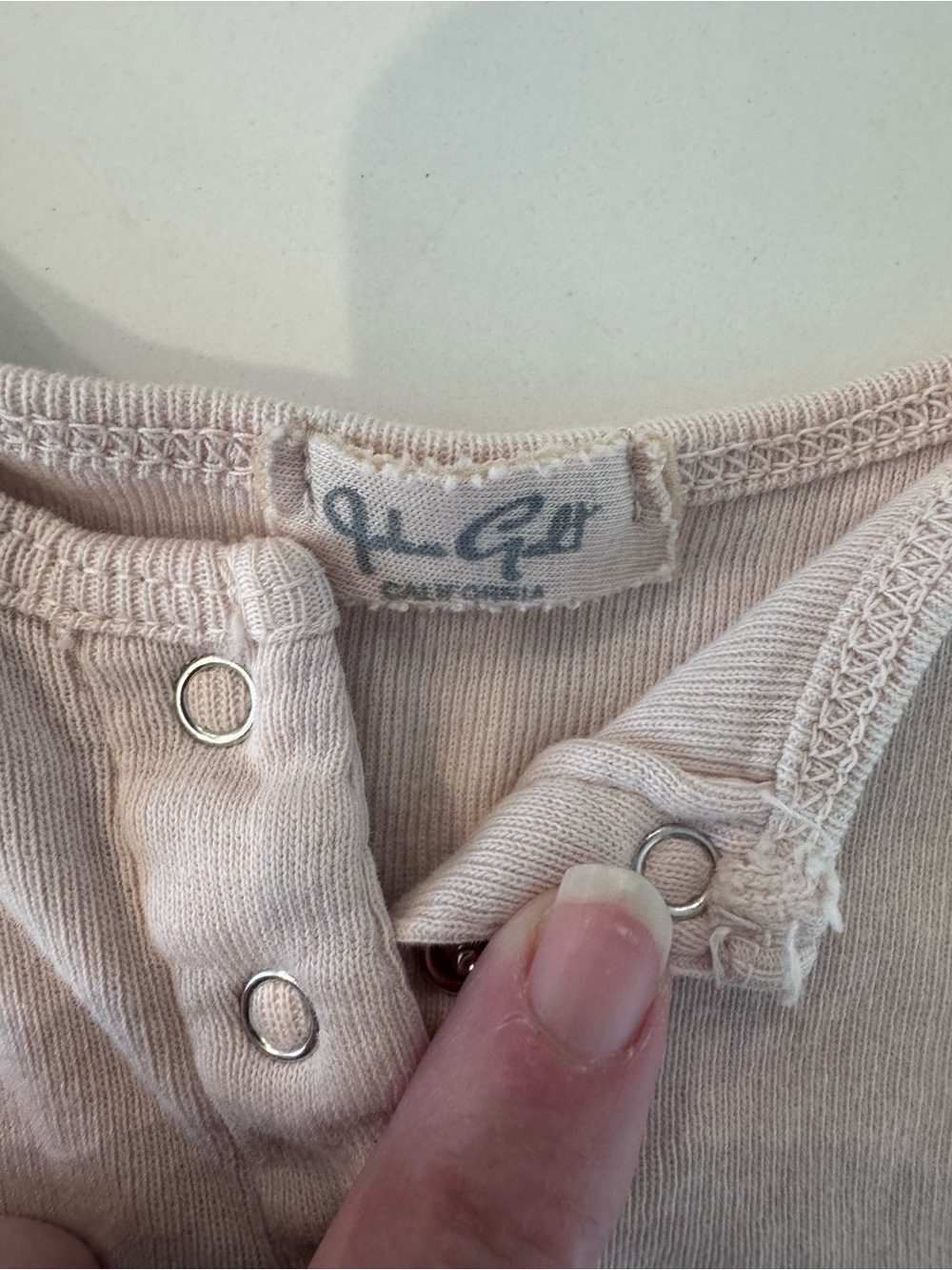 Pale Blush Snap-Front Henley by John Galt